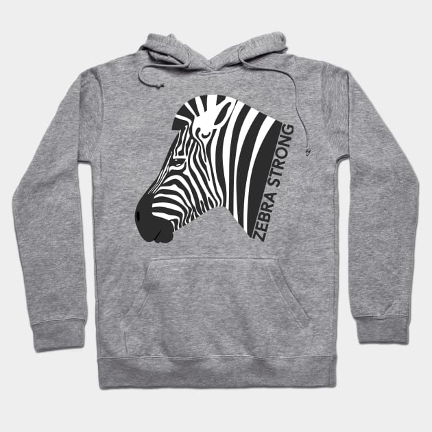 Ehlers Danlos Rare Disease Awareness Zebra Strong Hoodie by Jesabee Designs